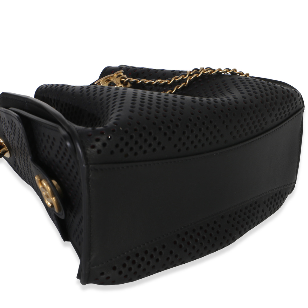 Chanel Black Perforated Calfskin Small Chanel 25 Hobo - Picture 8 of 8